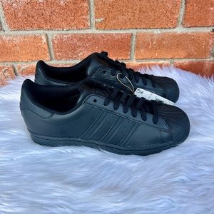 Mens Adidas Superstars All Black Size 10 NWT